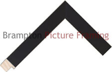 25mm Wide Black/Silver Flat Wood Picture Frame Moulding