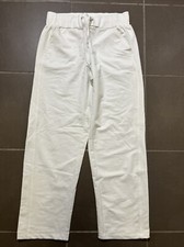 LISA CAMPIONE Designer Women’s Fleecy Tracksuit Pants Sz 40 Wide Leg White EUC