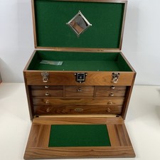 Vintage H. Gerstner Oak  Chest, 20 inch, 7 Drawer, 3012, MINT missing FRNTHandle