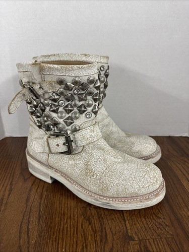 Ash titanic leather stud moto - titanic,