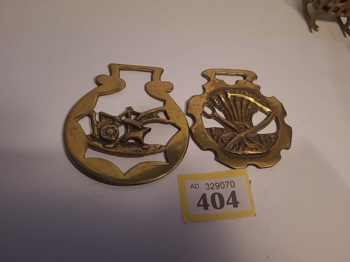 Vintage horse brasses wheat - horse,