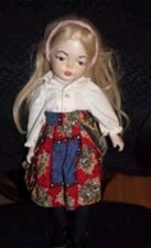 Vintage 1976 China Doll w Complete Wardrobe (Height 17")