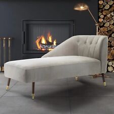 Leather Air Faux Suede Cream Right Hand Facing Marilyn Chaise Lounge AH0103