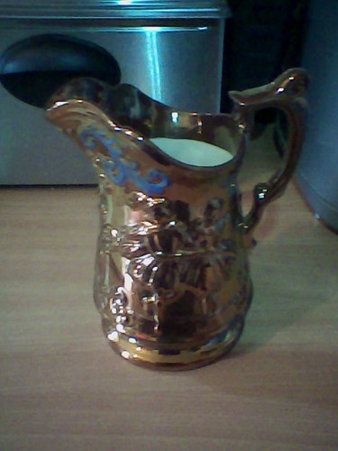Victorian lustre glazed jug - lustre,