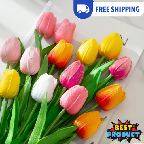 10pcs artificial tulip - 10pcs, flowers