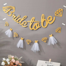 Bride To Be Hen Do Party Bunting Banner Tulle Skirt Wedding Garland Decor