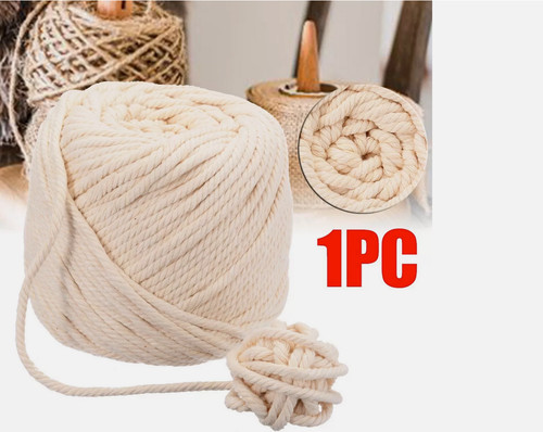 Macrame beige cotton twisted - beige,