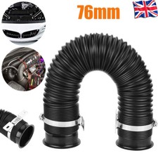 3" 76mm Air Intake Hose Flexible Pipe Filter Cold Feed Duct Induction Kit Black