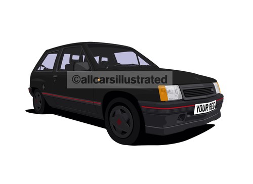 Vauxhall nova car - art, print