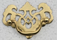 Antique Style Solid Brass Plate Drawer Handle Choice of 2 Designs