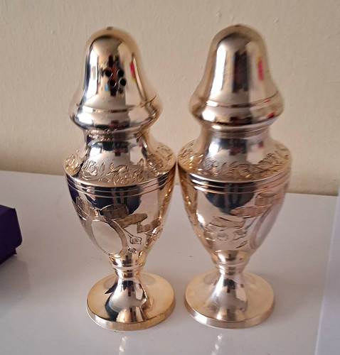 Silver metal salt pepper - salt, &