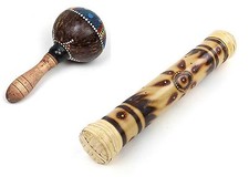 Rainstick Shaker Painted Coconut Maraccas Maraca/Rain Stick  Fair Trade