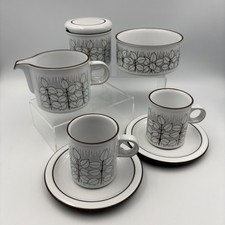 Hornsea Charisma Vintage Coffee Cup Set Including Sugar Pot, Bowl & Milk Jug