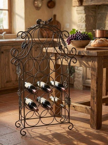 Vintage wrought iron wine - vintage,