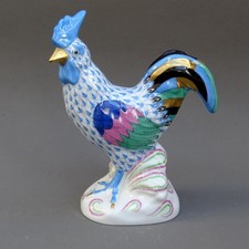 Herend Blue Fishnet Cockerel /