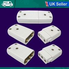 2 PIN 3 PIN ELECTRICAL JOINER 10A IN-LINE PLUG SOCKET MAINS CABLE CONNECTOR  NEW