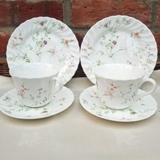 2 xWedgwood CAMPION Tea Cups &Saucers 2 plates (2 trios) - Vintage Englsih China