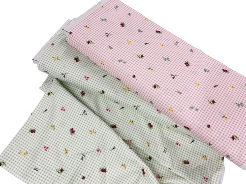 Floral gingham fabric quilting - floral,