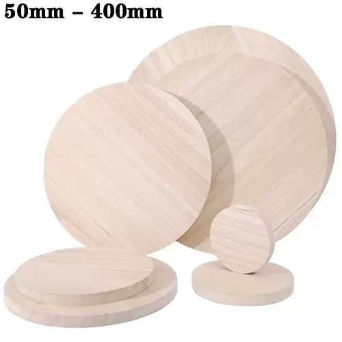 Natural pine wood slices round - natural,