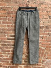 Stonewold Men’s Pants, Sz Medium 31 X 33, Gray Herringbone Tweed Japan