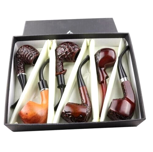 Pack wooden smoking pipes - wooden,