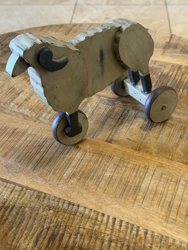 Child antique wood sheep - wood,