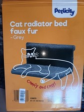 Petlicity Cat Radiator Bed Faux Fur Grey. New & Boxed