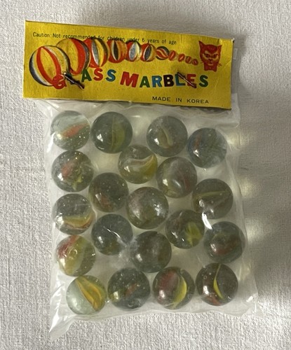 Vintage bag glass marbles - vintage, 20