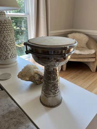Vintage doumbek metal - doumbek, nickel