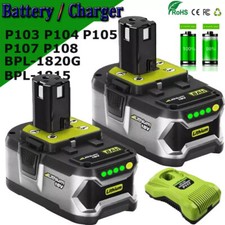 18V 12.0Ah Battery for RYOBI One Plus Lithium RB18L50 P108 P109 Battery/Charger