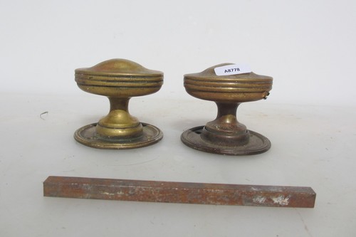Victorian brass door knobs - brass,