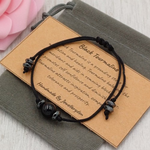 Black tourmaline bracelet - tourmaline,