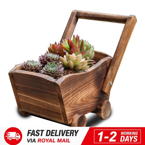 Wooden wheel barrow planter - wheel,