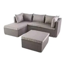 Replacement 8 pc Cushions Covers Set Rattan Garden Chair Outdoor Sofa GREY