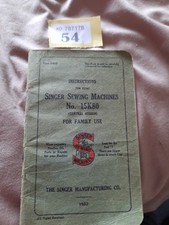 Vintage Singer Sewing Machine No. 15k80 Instruction Book, For Family Use