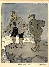 mountaineering comme il faut! (E. Wilke Munich) Historical Art Print 1907