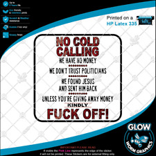 No Cold Calling Window Door Stickers Religious Group Jesus Funny Callers Sign V2