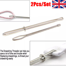 2 x Bodkin Set Threading Pinch Clamp Large Eye Elastic Ribbon Puller Threader