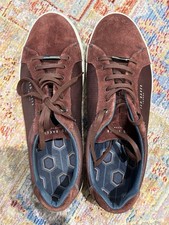 Men’s Ted Baker Burgundy Trainers Sued and Synthetic Upper White Sole UK 10