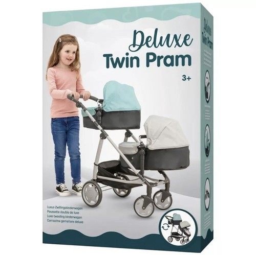 Deluxe twin dolls pram kids - dolls,