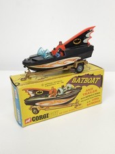 vintage Corgi Batboat 107 + Trailer original 1st issue tin fin Near Mint Batman