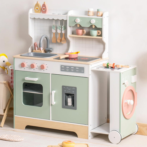 Wooden play kitchen - wooden, for
