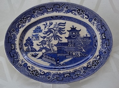 Vintage blue white ye - white, olde
