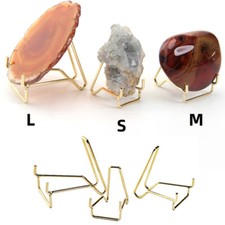 Minerals Crystal Quartz Holder Rack Metal Display Stand Easel Support Art Decor