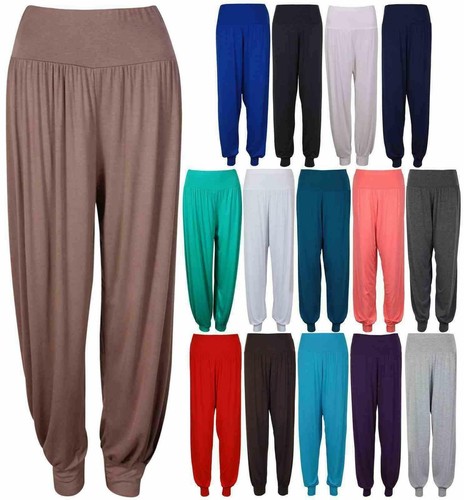 Womens plain harem trousers - plain,