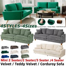 Modern Jumbo Cord Sofa Couch Corduroy Sofa 3-Seater 4-Seater with 2 Throw Pillow