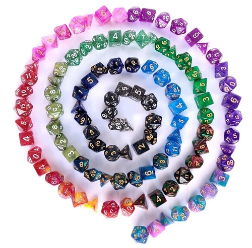 Sparkly d20 dnd dice - sparkly, 7