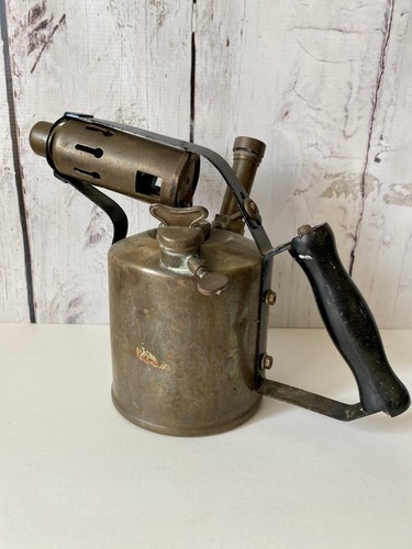 Vintage brass blow lamp - brass,