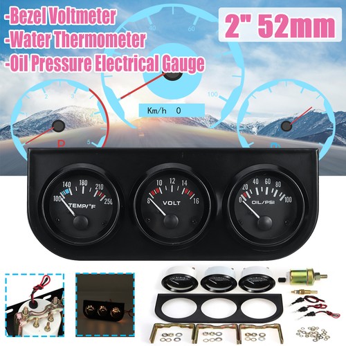 52mm triple gauge set car - 2'',