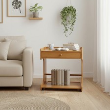 Bamboo Nightstand Storage